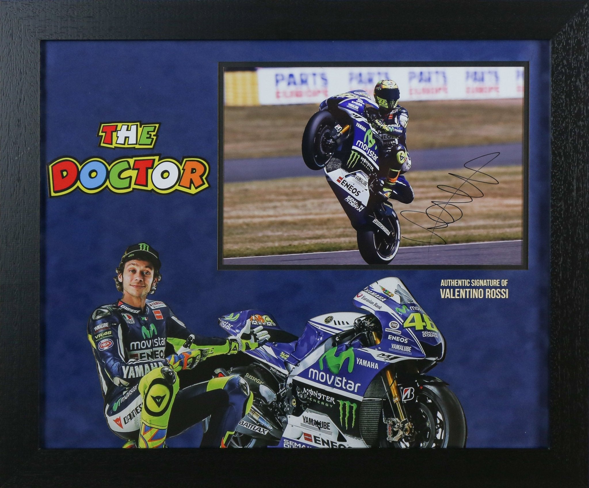Valentino Rossi Signed 12x8 Photograph Framed Display - Memorabilia Framers Shop
